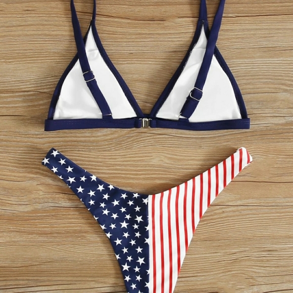 STACY American flag print triangle bikini - Picture 6 of 9